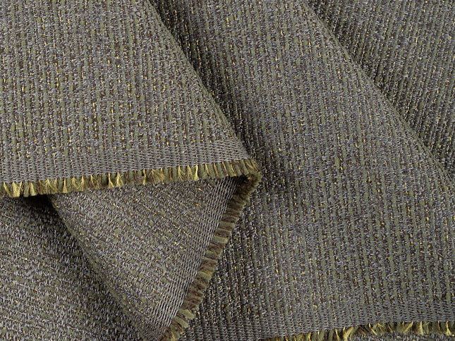 Olive green colour textured weave pattern velvet flock Easy Clean sofa, chair and curtain fabrics (Dual side)