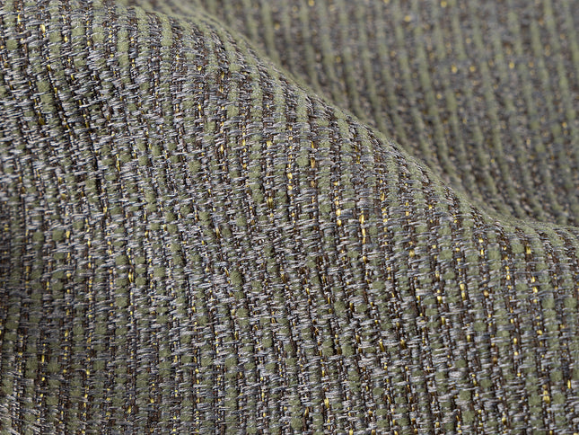 Olive green colour textured weave pattern velvet flock Easy Clean sofa, chair and curtain fabrics (Dual side)