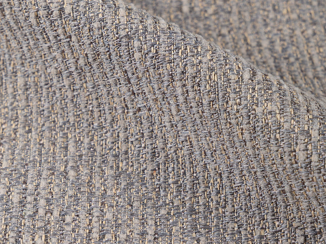Dark grey colour textured weave pattern velvet flock Easy Clean sofa, chair and curtain fabrics (Dual side)