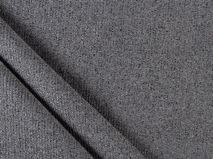 Dark charcoal colour textured weave pattern velvet flock Easy Clean sofa, chair and curtain fabrics (Dual side)