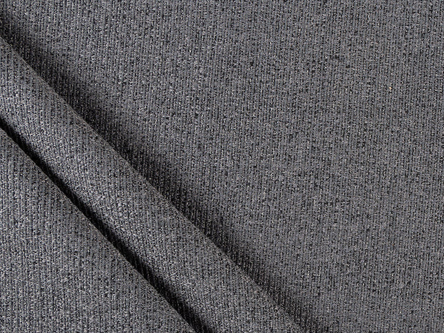 Dark charcoal colour textured weave pattern velvet flock Easy Clean sofa, chair and curtain fabrics (Dual side)