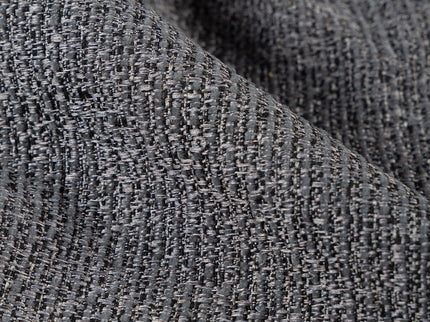 Dark charcoal colour textured weave pattern velvet flock Easy Clean sofa, chair and curtain fabrics (Dual side)