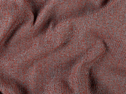 Rust red colour textured weave pattern velvet flock readymade cushion cover