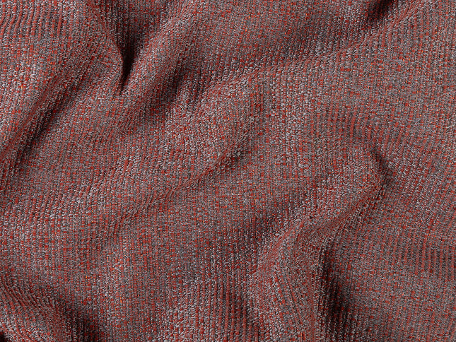 Rust red colour textured weave pattern velvet flock Easy Clean sofa, chair and curtain fabrics (Dual side)