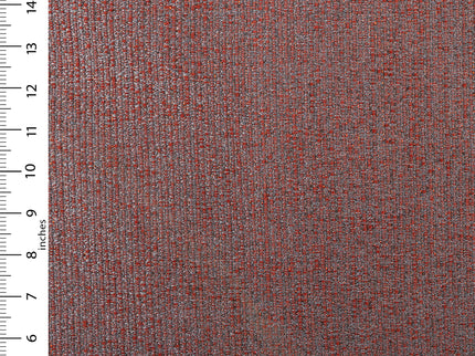 Rust red colour textured weave pattern velvet flock Easy Clean sofa, chair and curtain fabrics (Dual side)