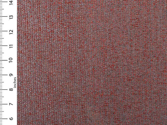 Rust red colour textured weave pattern velvet flock Easy Clean sofa, chair and curtain fabrics (Dual side)