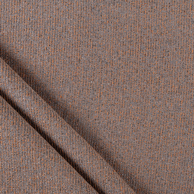 Rust colour textured weave pattern velvet flock Easy Clean sofa, chair and curtain fabrics (Dual side)