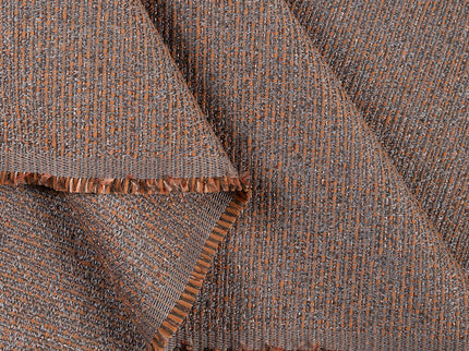 Rust colour textured weave pattern velvet flock Easy Clean sofa, chair and curtain fabrics (Dual side)