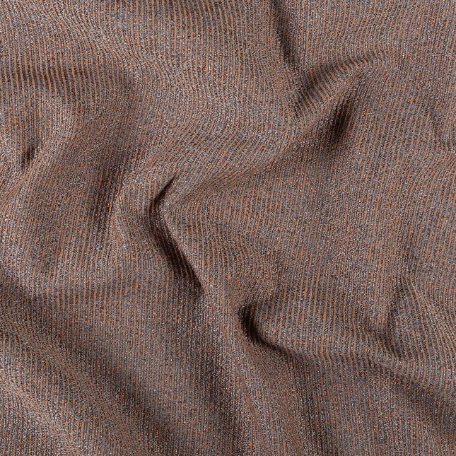 Rust colour textured weave pattern velvet flock Easy Clean sofa, chair and curtain fabrics (Dual side)