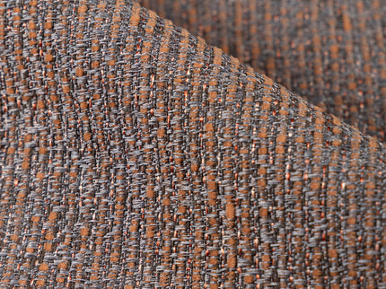 Rust colour textured weave pattern velvet flock readymade curtain