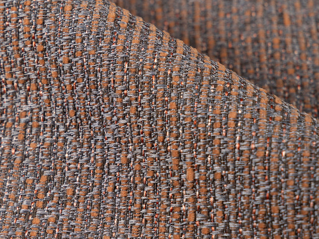 Rust colour textured weave pattern velvet flock Easy Clean sofa, chair and curtain fabrics (Dual side)