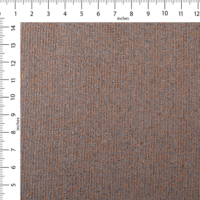 Rust colour textured weave pattern velvet flock Easy Clean sofa, chair and curtain fabrics (Dual side)
