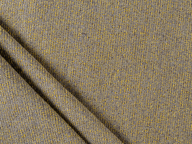 Mustard green colour textured weave pattern velvet flock Easy Clean sofa, chair and curtain fabrics (Dual side)