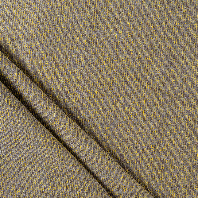 Mustard green colour textured weave pattern velvet flock Easy Clean sofa, chair and curtain fabrics (Dual side)