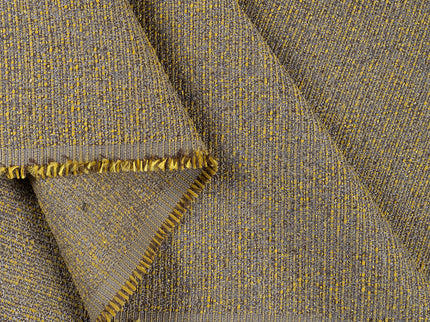 Mustard green colour textured weave pattern velvet flock Easy Clean sofa, chair and curtain fabrics (Dual side)