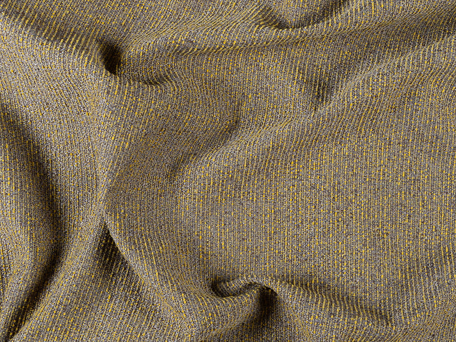 Mustard green colour textured weave pattern velvet flock Easy Clean sofa, chair and curtain fabrics (Dual side)