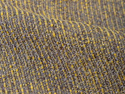 Mustard green colour textured weave pattern velvet flock readymade curtain