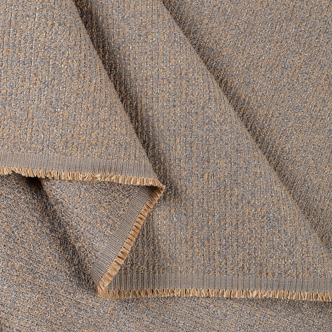 Brown colour textured weave pattern velvet flock Easy Clean sofa, chair and curtain fabrics (Dual side)