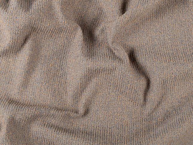 Brown colour textured weave pattern velvet flock Easy Clean sofa, chair and curtain fabrics (Dual side)