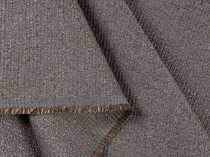 Dark brown colour textured weave pattern velvet flock Easy Clean sofa, chair and curtain fabrics (Dual side)
