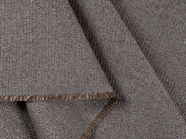 Dark brown colour textured weave pattern velvet flock Easy Clean sofa, chair and curtain fabrics (Dual side)