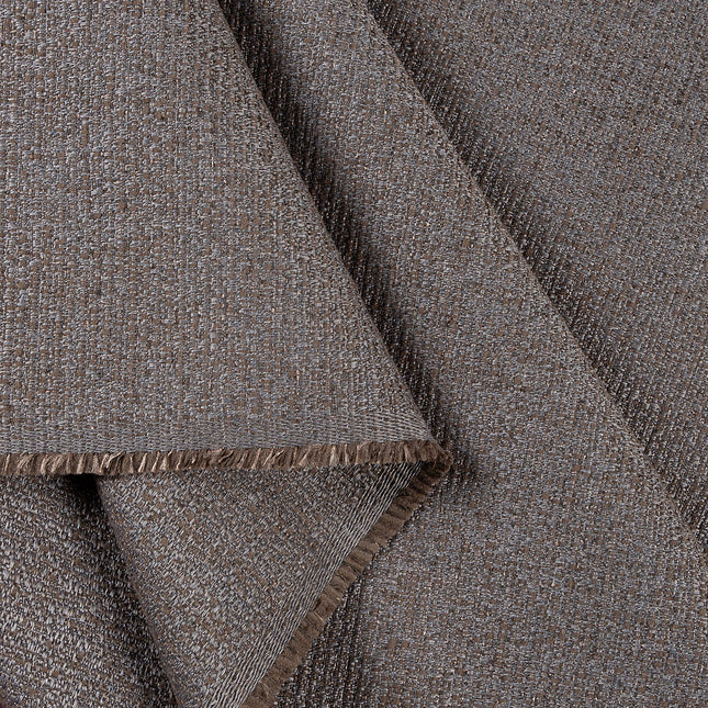 Dark brown colour textured weave pattern velvet flock Easy Clean sofa, chair and curtain fabrics (Dual side)
