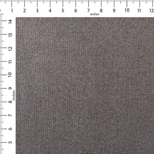 Dark brown colour textured weave pattern velvet flock Easy Clean sofa, chair and curtain fabrics (Dual side)