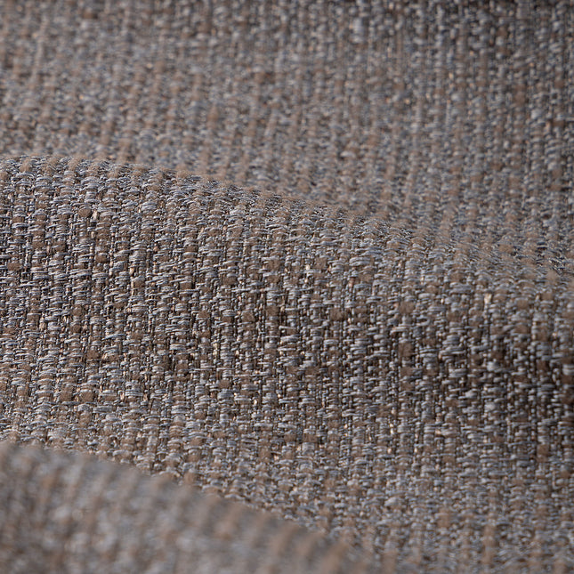 Dark brown colour textured weave pattern velvet flock Easy Clean sofa, chair and curtain fabrics (Dual side)