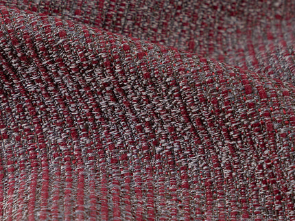 Wine colour textured weave pattern velvet flock Easy Clean sofa, chair and curtain fabrics (Dual side)