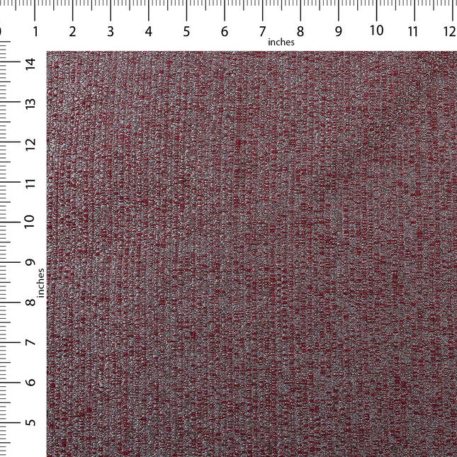 Wine colour textured weave pattern velvet flock Easy Clean sofa, chair and curtain fabrics (Dual side)