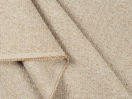 Taupe colour textured weave pattern velvet flock Easy Clean sofa, chair and curtain fabrics (Dual side)