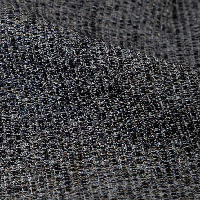 Black colour textured weave pattern velvet flock Easy Clean sofa, chair and curtain fabrics (Dual side)