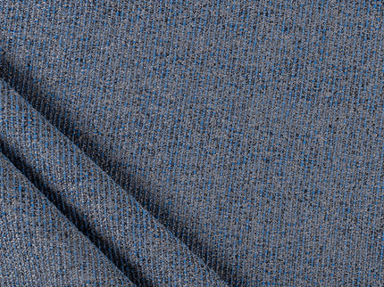 Royal blue colour textured weave pattern velvet flock Easy Clean sofa, chair and curtain fabrics (Dual side)