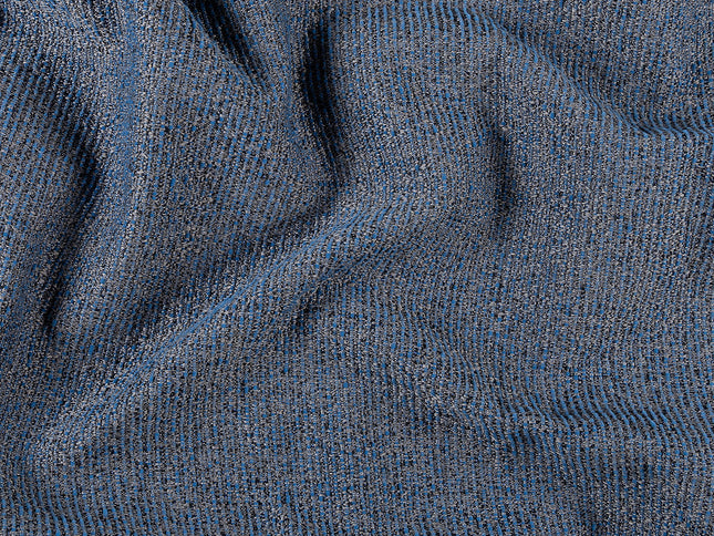 Royal blue colour textured weave pattern velvet flock Easy Clean sofa, chair and curtain fabrics (Dual side)