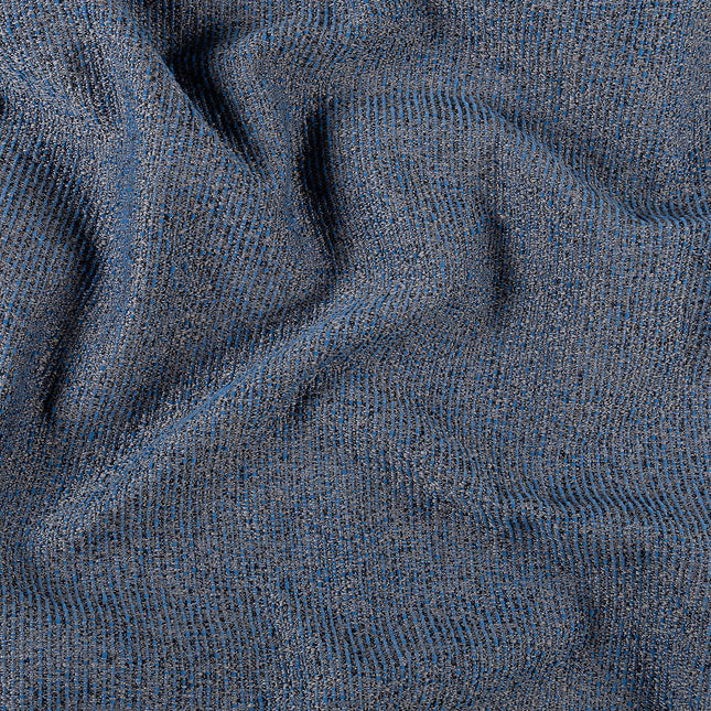 Royal blue colour textured weave pattern velvet flock Easy Clean sofa, chair and curtain fabrics (Dual side)