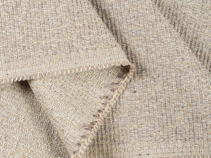 Beige colour textured weave pattern velvet flock Easy Clean sofa, chair and curtain fabrics (Dual side)