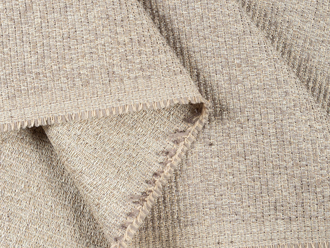 Beige colour textured weave pattern velvet flock Easy Clean sofa, chair and curtain fabrics (Dual side)