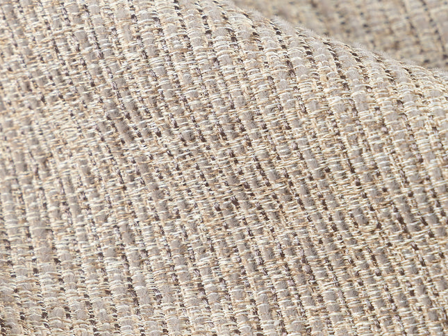 Beige colour textured weave pattern velvet flock Easy Clean sofa, chair and curtain fabrics (Dual side)