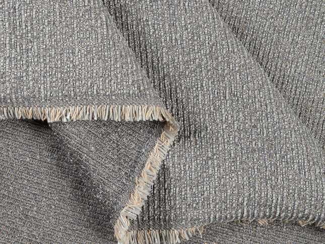 Grey colour textured weave pattern velvet flock Easy Clean sofa, chair and curtain fabrics (Dual side)