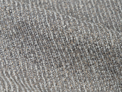 Grey colour textured weave pattern velvet flock Easy Clean sofa, chair and curtain fabrics (Dual side)
