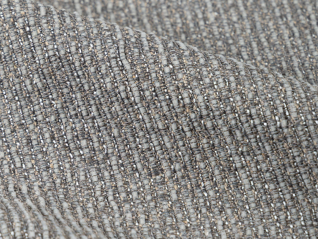 Grey colour textured weave pattern velvet flock Easy Clean sofa, chair and curtain fabrics (Dual side)