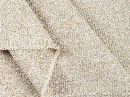 Beige colour textured weave pattern velvet flock Easy Clean sofa, chair and curtain fabrics (Dual side)