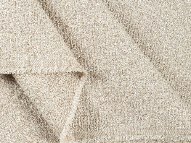 Beige colour textured weave pattern velvet flock Easy Clean sofa, chair and curtain fabrics (Dual side)
