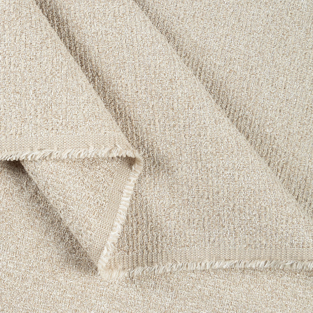 Beige colour textured weave pattern velvet flock Easy Clean sofa, chair and curtain fabrics (Dual side)