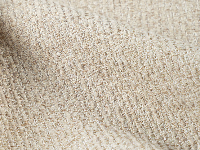 Beige colour textured weave pattern velvet flock Easy Clean sofa, chair and curtain fabrics (Dual side)