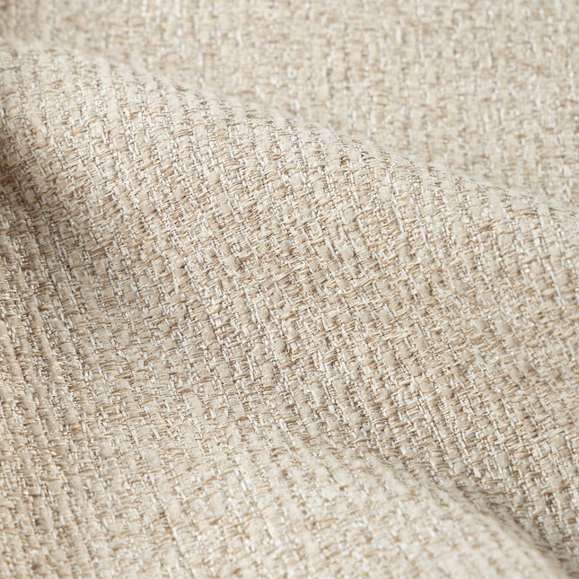 Beige colour textured weave pattern velvet flock Easy Clean sofa, chair and curtain fabrics (Dual side)