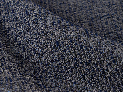 Navy blue colour textured weave pattern velvet flock readymade curtain