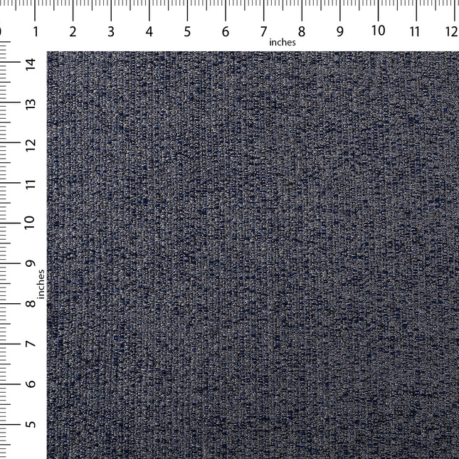Navy blue colour textured weave pattern velvet flock Easy Clean sofa, chair and curtain fabrics (Dual side)