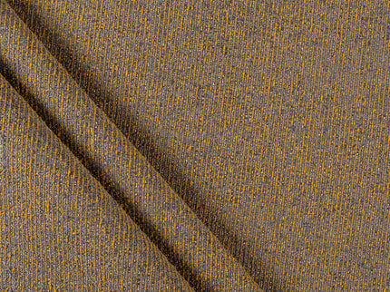 Mustard colour textured weave pattern velvet flock Easy Clean sofa, chair and curtain fabrics (Dual side)