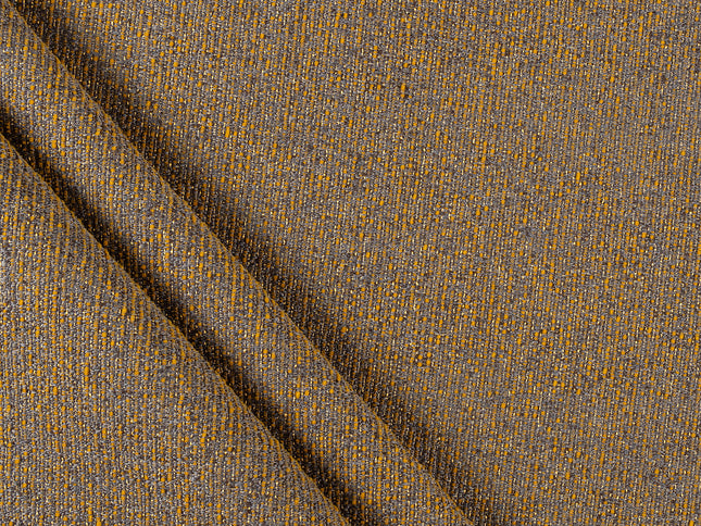 Mustard colour textured weave pattern velvet flock Easy Clean sofa, chair and curtain fabrics (Dual side)